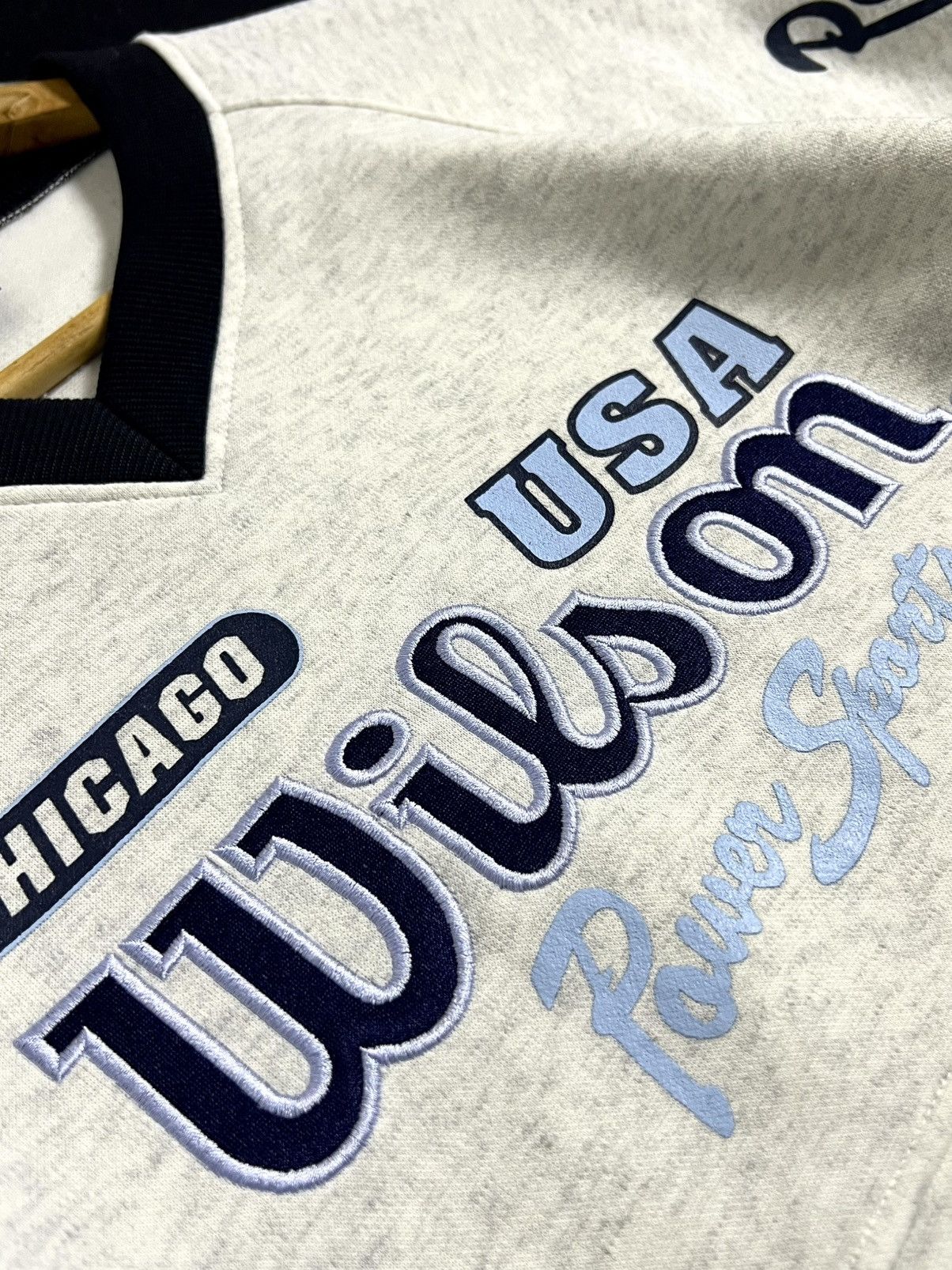 Other VINTAGE WILSON FRONT HIT & SLEEVE PRINT SWEATSHIRT V NECK Size US L / EU 52-54 / 3 - 6 Thumbnail