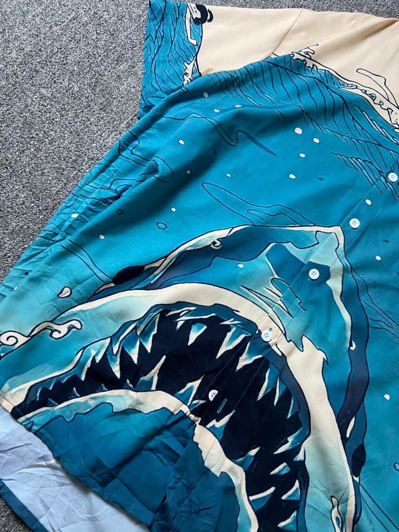 Japanese Brand Hardaddy Hawaiian Shark Graphic Shirts (202) Size US L / EU 52-54 / 3 - 7 Thumbnail