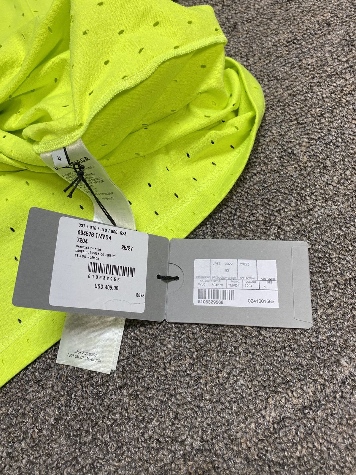 Balenciaga New | Balenciaga neon green tee | Size 4 ~ XL Size US XL / EU 56 / 4 - 12 Thumbnail