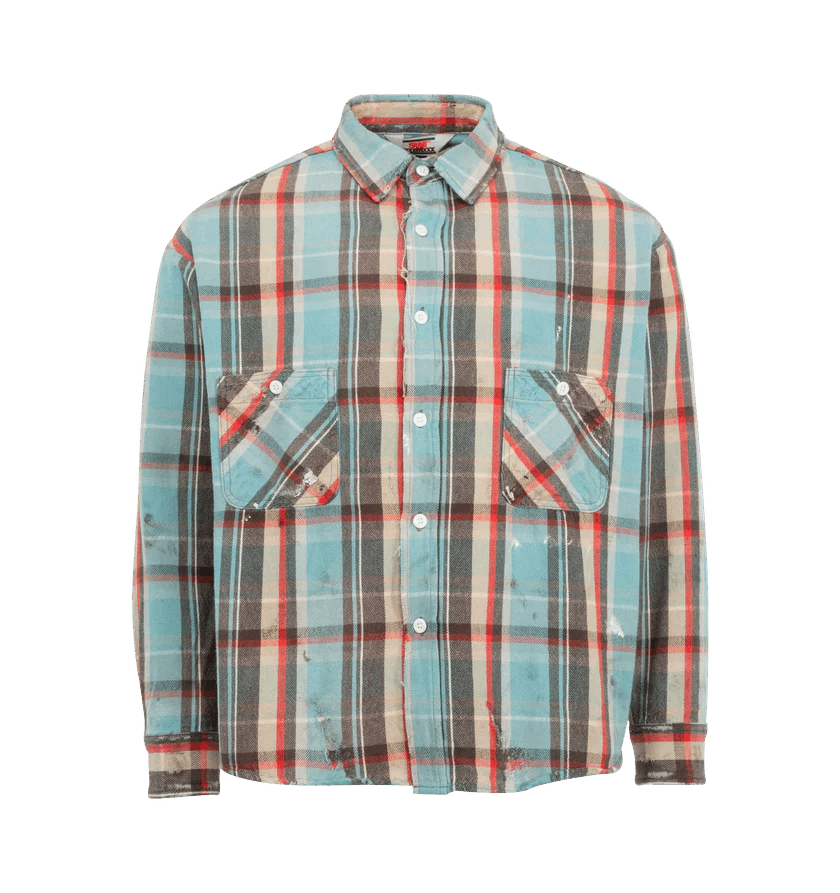 Saint Michael o1h1sh11225 Flannel Shirt Check in Blue Size US L / EU 52-54 / 3 - 1 Thumbnail