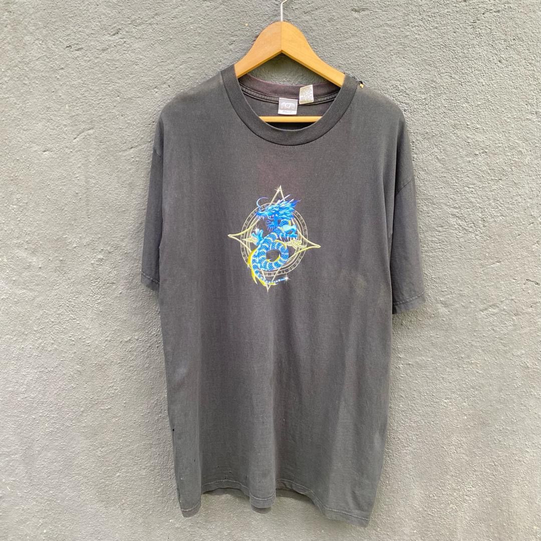 Thrashed faded vintage distressed utility skate board tee