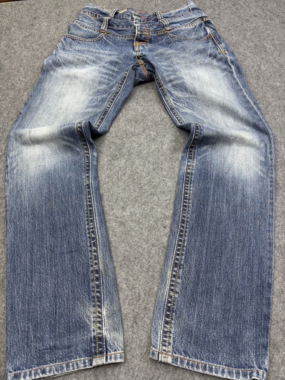 Japanese Brand 💥Insane💥Rush Hour Double Waist stone Wash Denim F759 Size US 30 / EU 46 - 18 Thumbnail