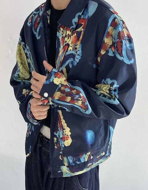 VIBE Avant Garde Retro Paisley Graffiti Print Jacket Size US M / EU 48-50 / 2 - 7 Thumbnail