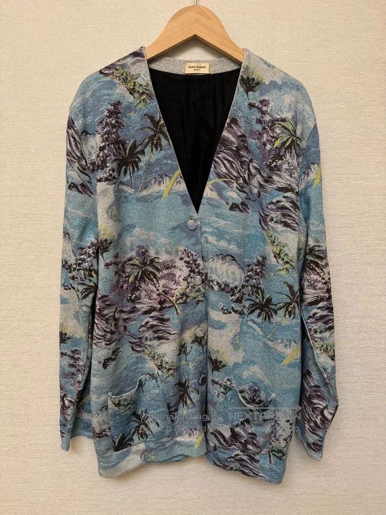 Other Saint Laurent Paris Wave Print Cardigan M. Size US M / EU 48-50 / 2 - 2 Thumbnail