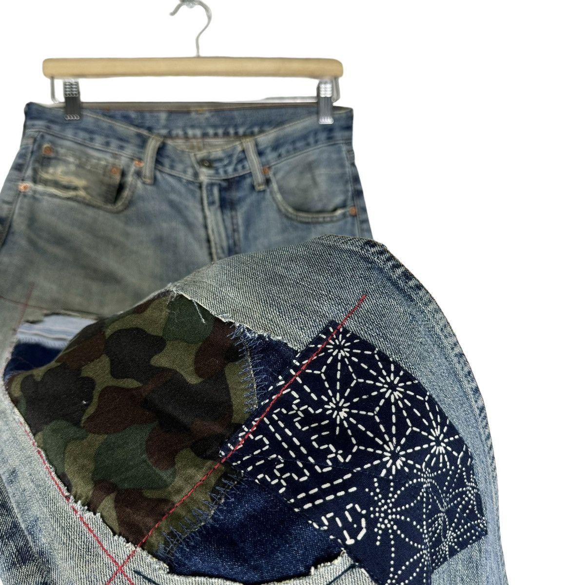 Levi's ⚡️LEVI’S 503 PATCHWORK BORO DENIM JEANS PANTS Size US 30 / EU 46 - 6 Thumbnail