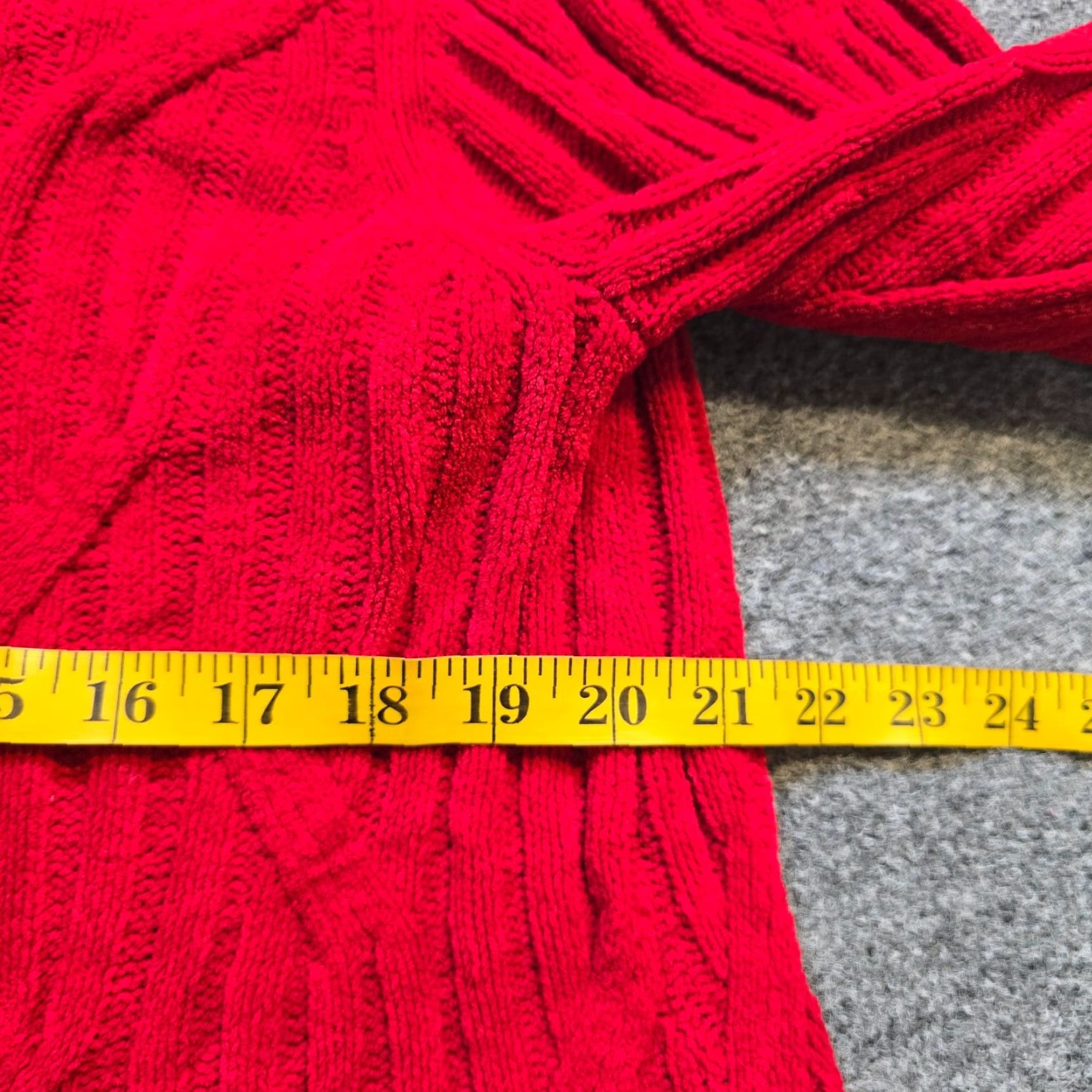 J. Jill J Jill Sweater Womens Large Tall Red Chenille Cable Knit Long Sleeve Casual Pullover Size L / US 10 / IT 46 - 5 Thumbnail