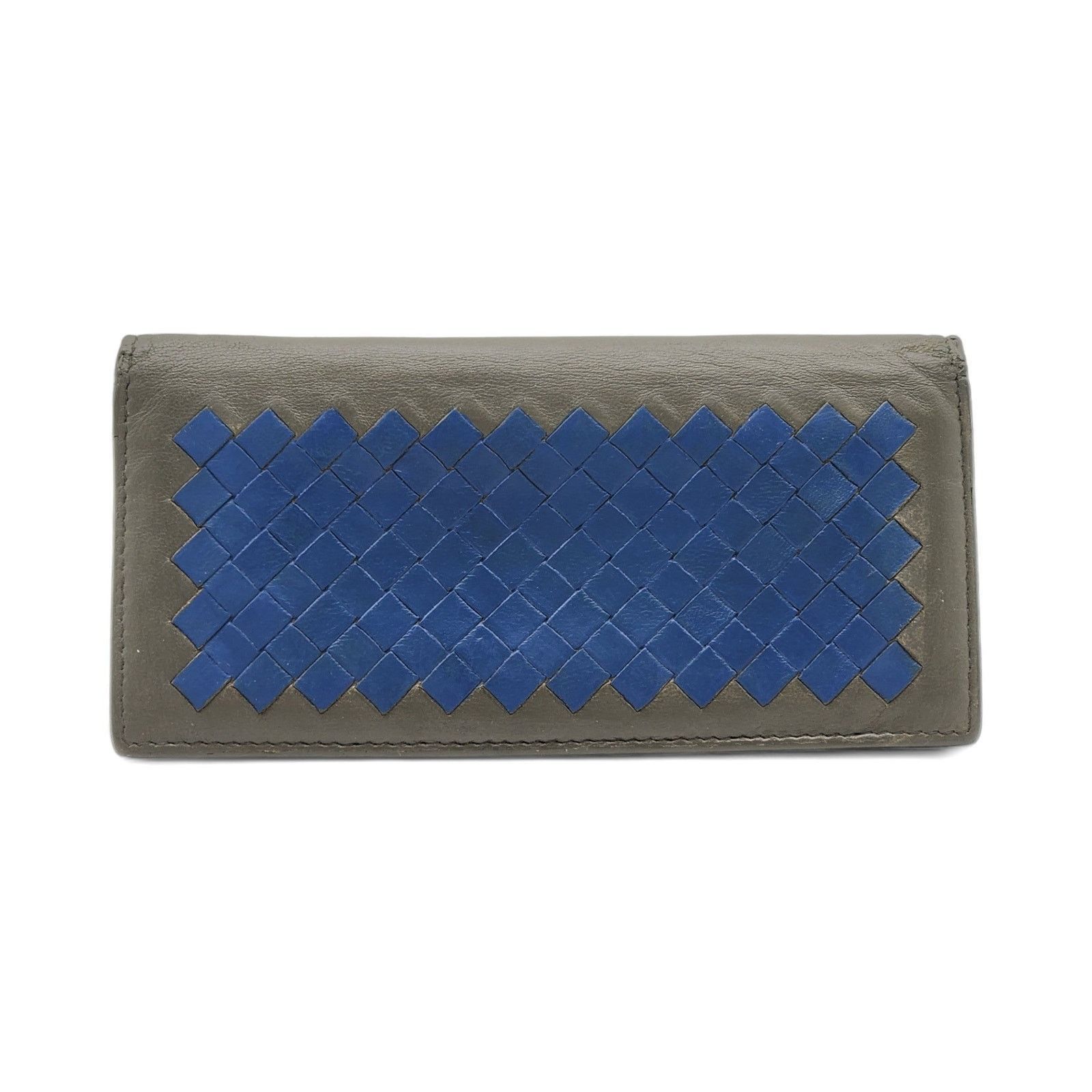Bottega Veneta Nappa Intrecciato Bi-Fold Wallet in Gray Blue Size ONE SIZE - 1 Thumbnail