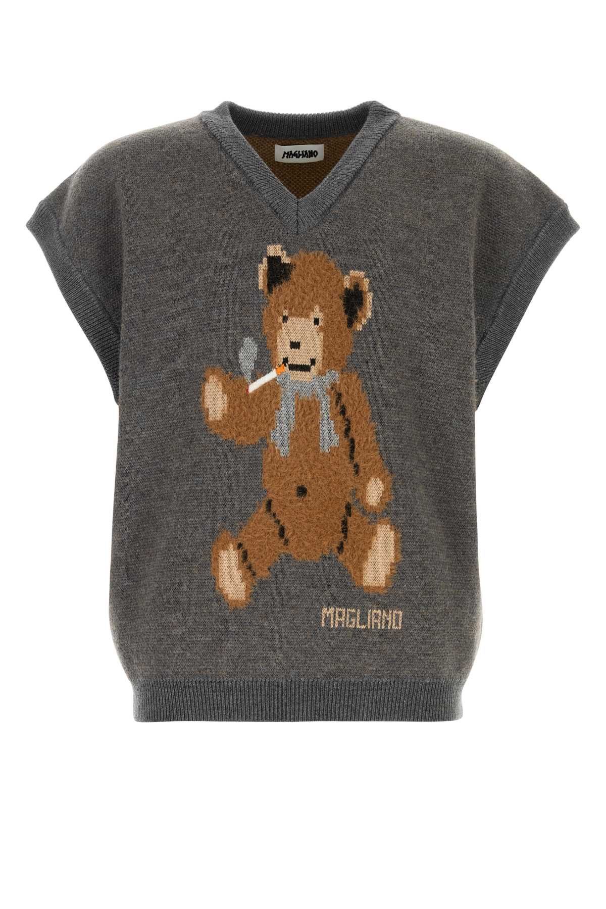 Magliano Grey Wool Blend Teddy Bear Vest Size US XL / EU 56 / 4 - 1 Thumbnail