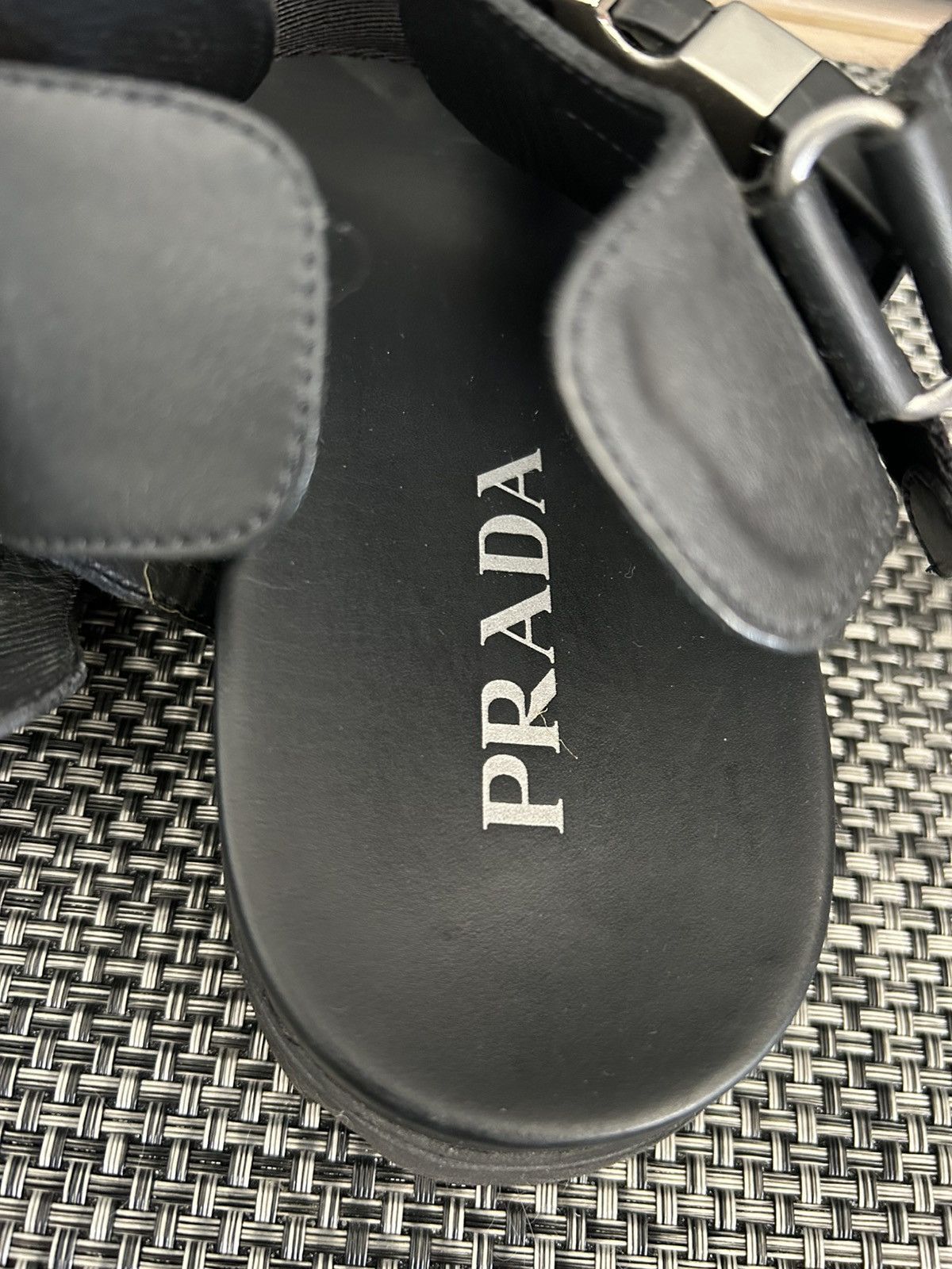 Prada *PRADA* Black Sporty Nylon & Leather Tape Strap Sandals 10 Size US 10 / EU 43 - 17 Thumbnail