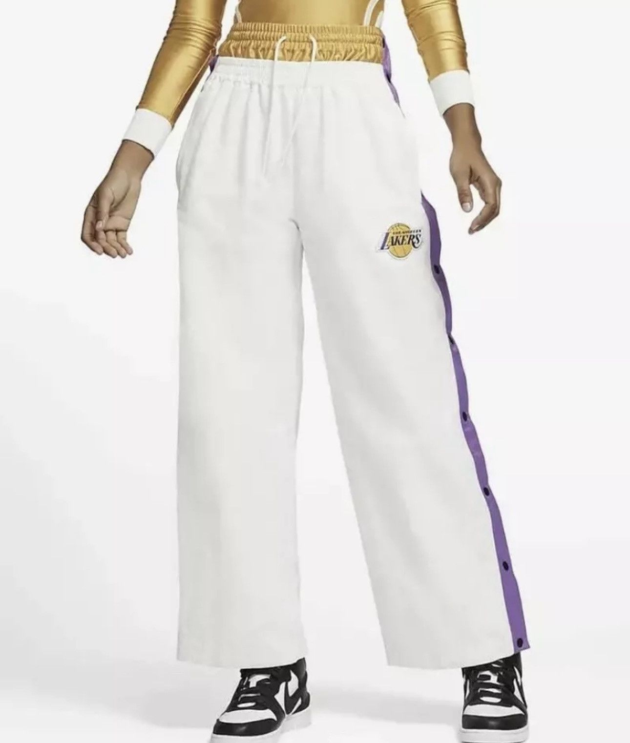 Nike NIKE x AMBUSH LA Lakers TEARAWAY PANT Women’s XS X-Small NWT Size 26" / US 2 / IT 38 - 6 Thumbnail