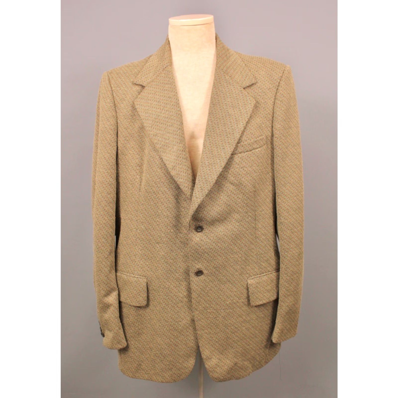 Vintage VINTAGE 70s Leisure Suit Mens XL Long Brown Polyester Disco Jacket & Pants Set 2PC Size 46R - 3 Thumbnail
