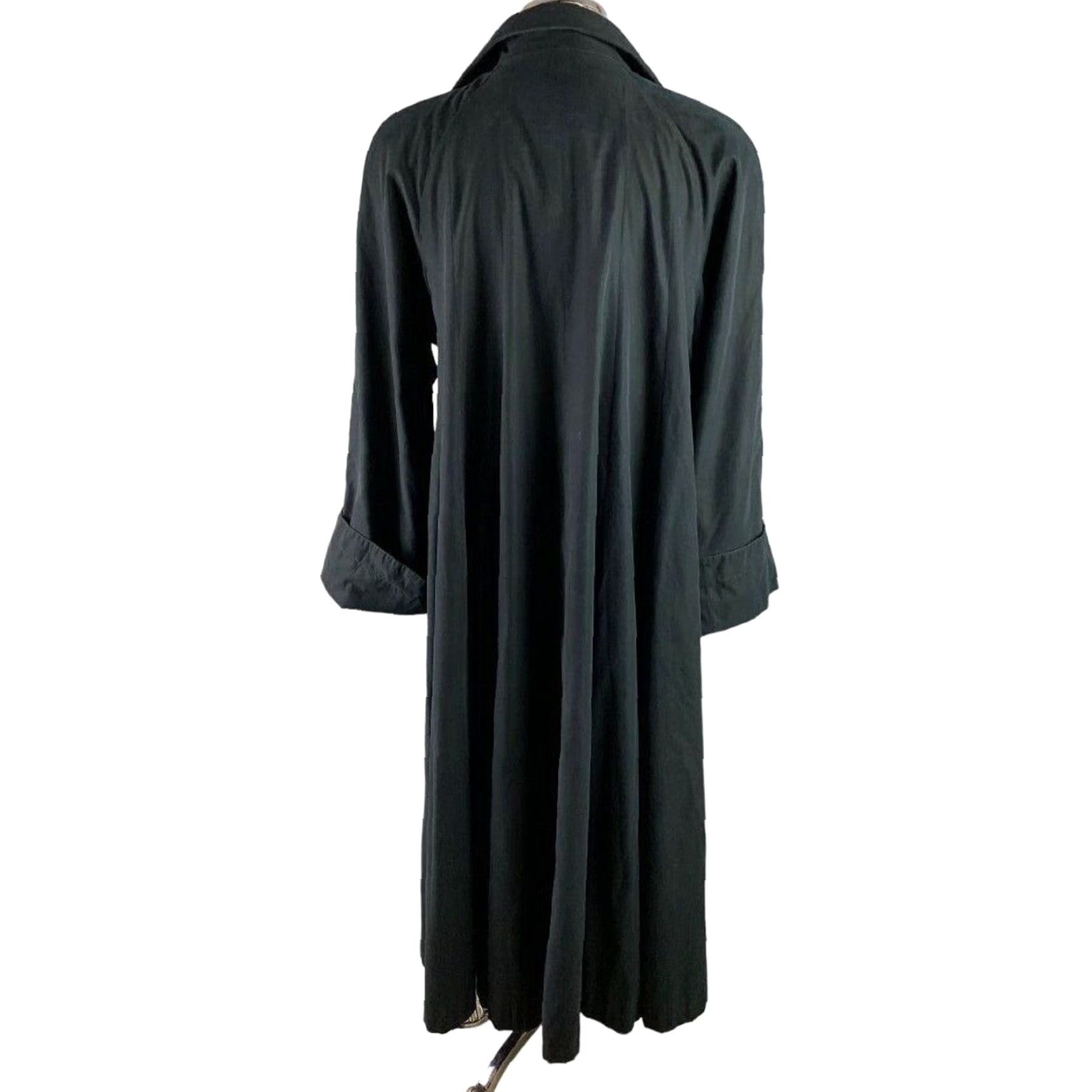 Vintage VINTAGE Searle Jacket Swing Coat Black Silk Oversized Long Women 2 1980s USA Size XS / US 0-2 / IT 36-38 - 6 Thumbnail