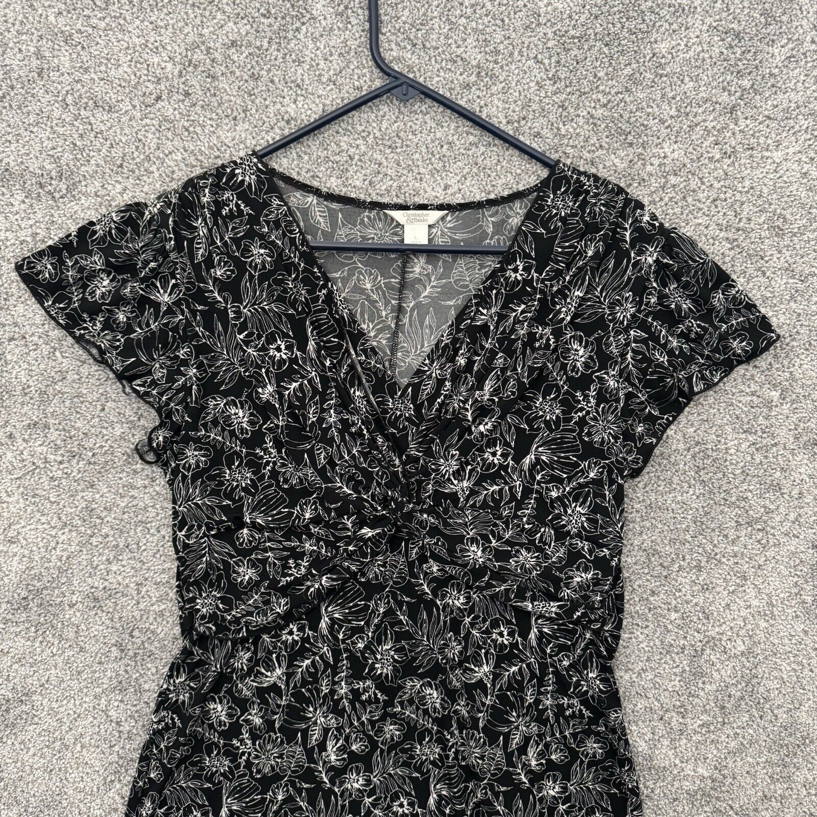 Other Christopher & Banks Dress Large Twist Front Classic Floral Size L / US 10 / IT 46 - 6 Thumbnail