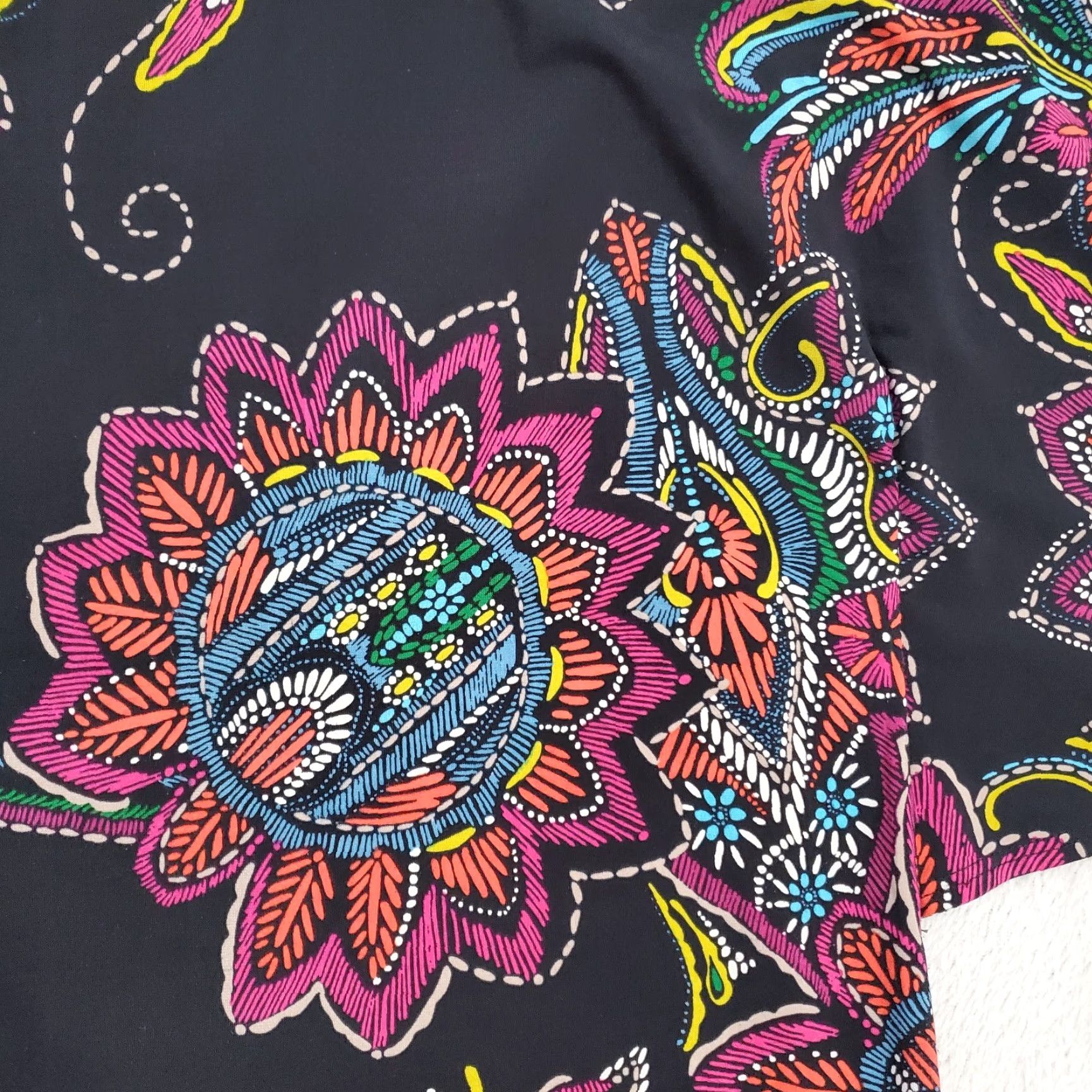 Trina Turk Trina Turk Mini Dress Women S Floral Mini Short Sleeve Swim Cover Up Boho Resort Size 28" / US 6 / IT 42 - 4 Thumbnail