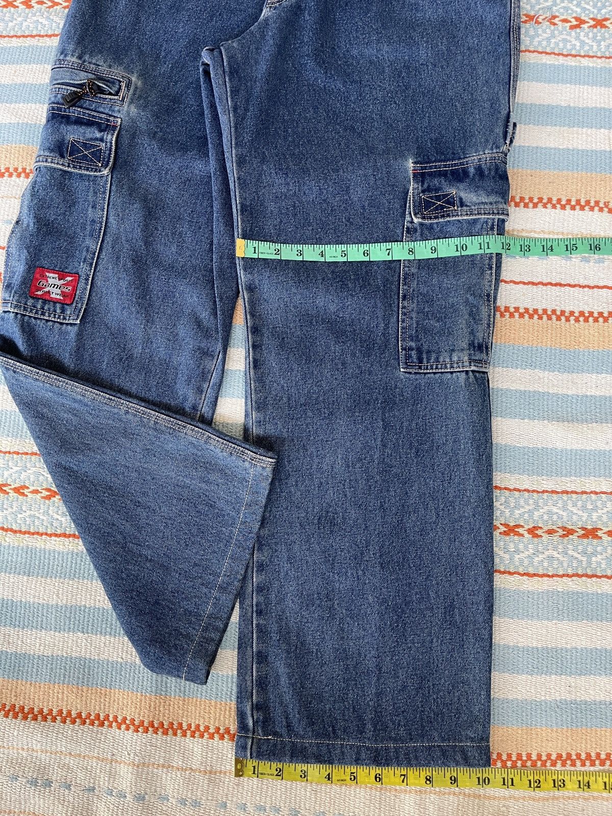 JNCO RARE‼️Vintage’90s🔥X Games🔥Baggy Cargo Jeans Size US 35 - 10 Thumbnail