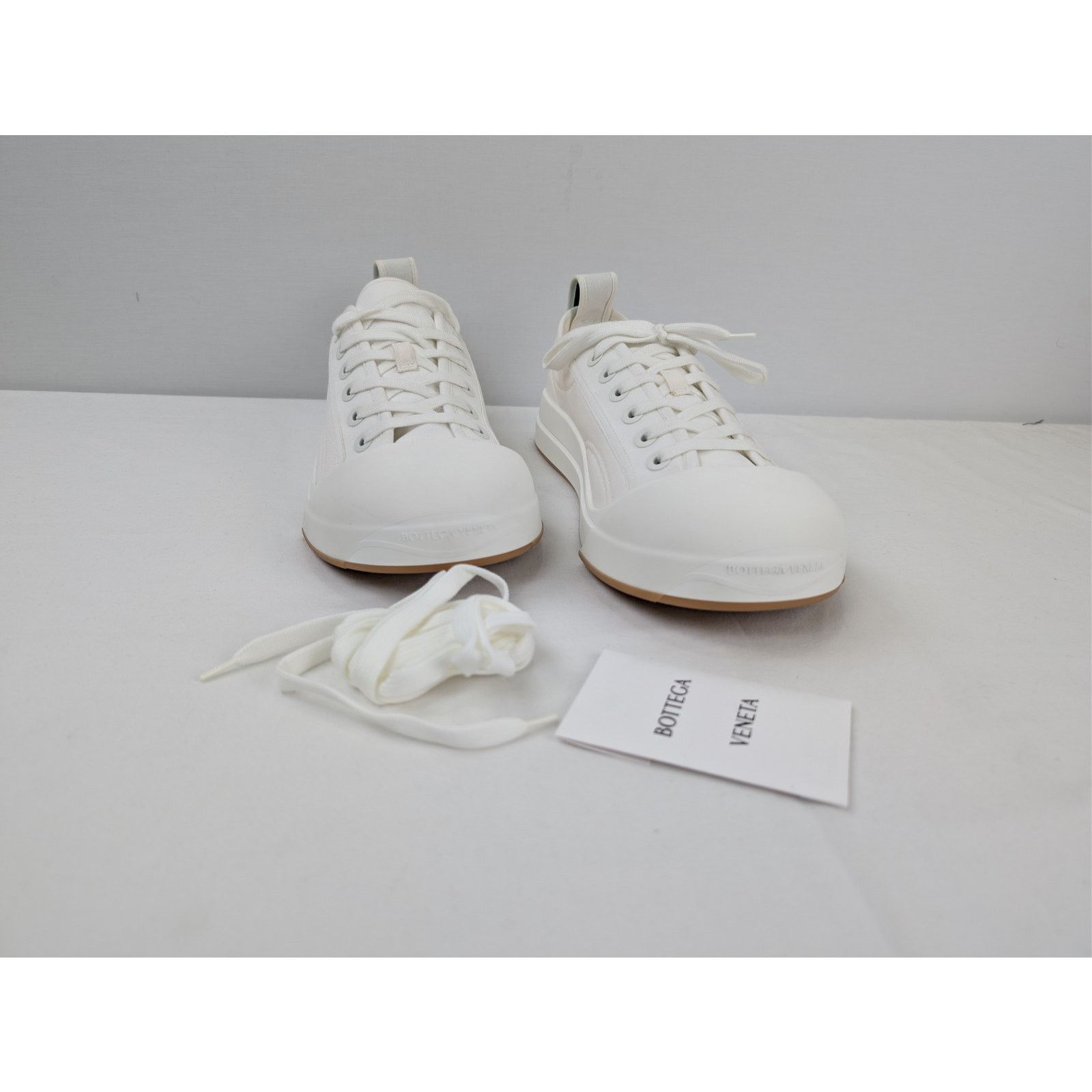 Bottega Veneta o1rshd1 Canvas Vulcan Low top Sneaker in Optic White Size US 12 / EU 45 - 6 Thumbnail
