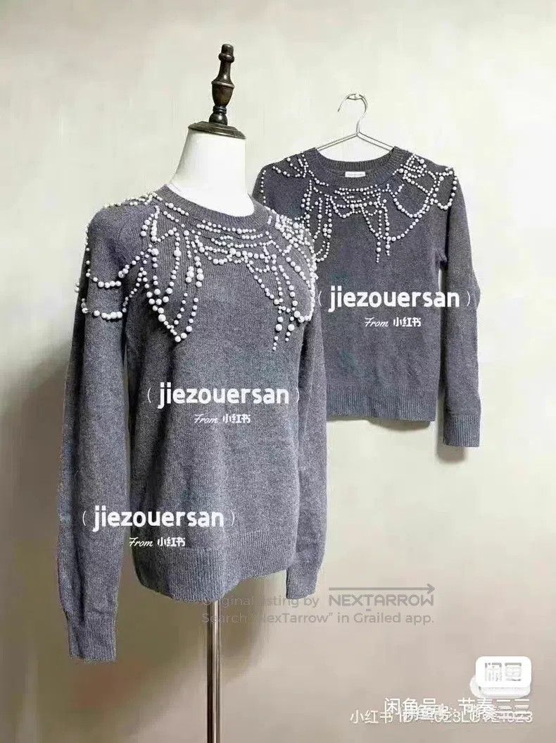 Dries Van Noten Dries Van Noten Runway-Exclusive Pearl-Embellished Sweater Size L / US 10 / IT 46 - 5 Thumbnail