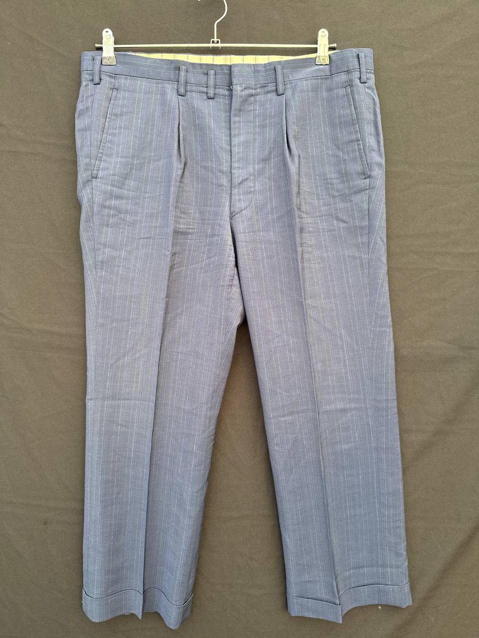 Other Vintage Double Breasted Light Blue Pinstripe Suit Size US L / EU 52-54 / 3 - 2 Thumbnail