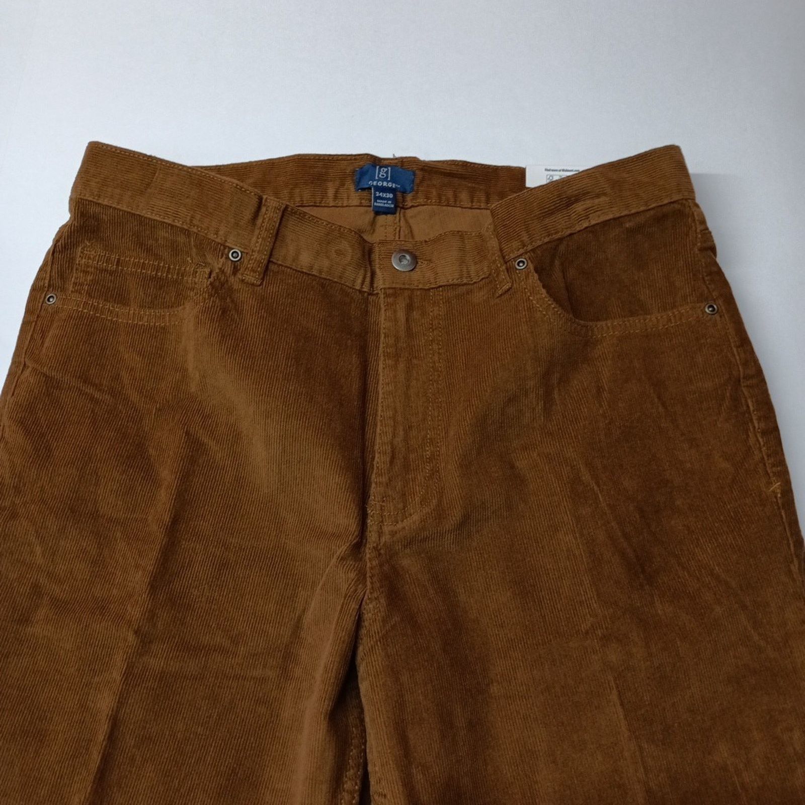 George George Brown Corduroy Dress Pants Men's Size 34x30 Stretch Size US 34 / EU 50 - 4 Thumbnail