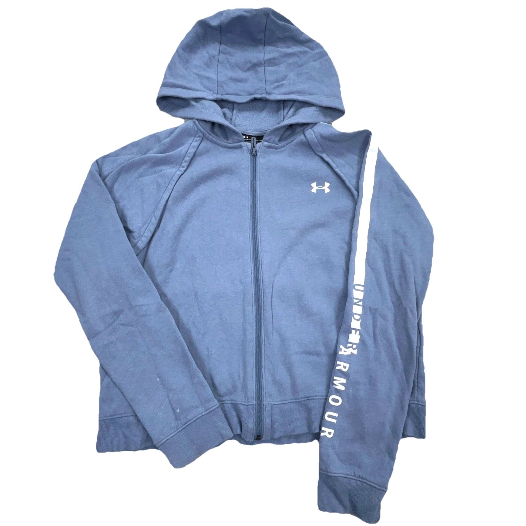 Under Armour Under Armour Hoodie Women L Blue White Full Zip Hooded Sweatshirt Casual Activewear Jacket Relaxed Fit Size L / US 10 / IT 46 - 2 Thumbnail