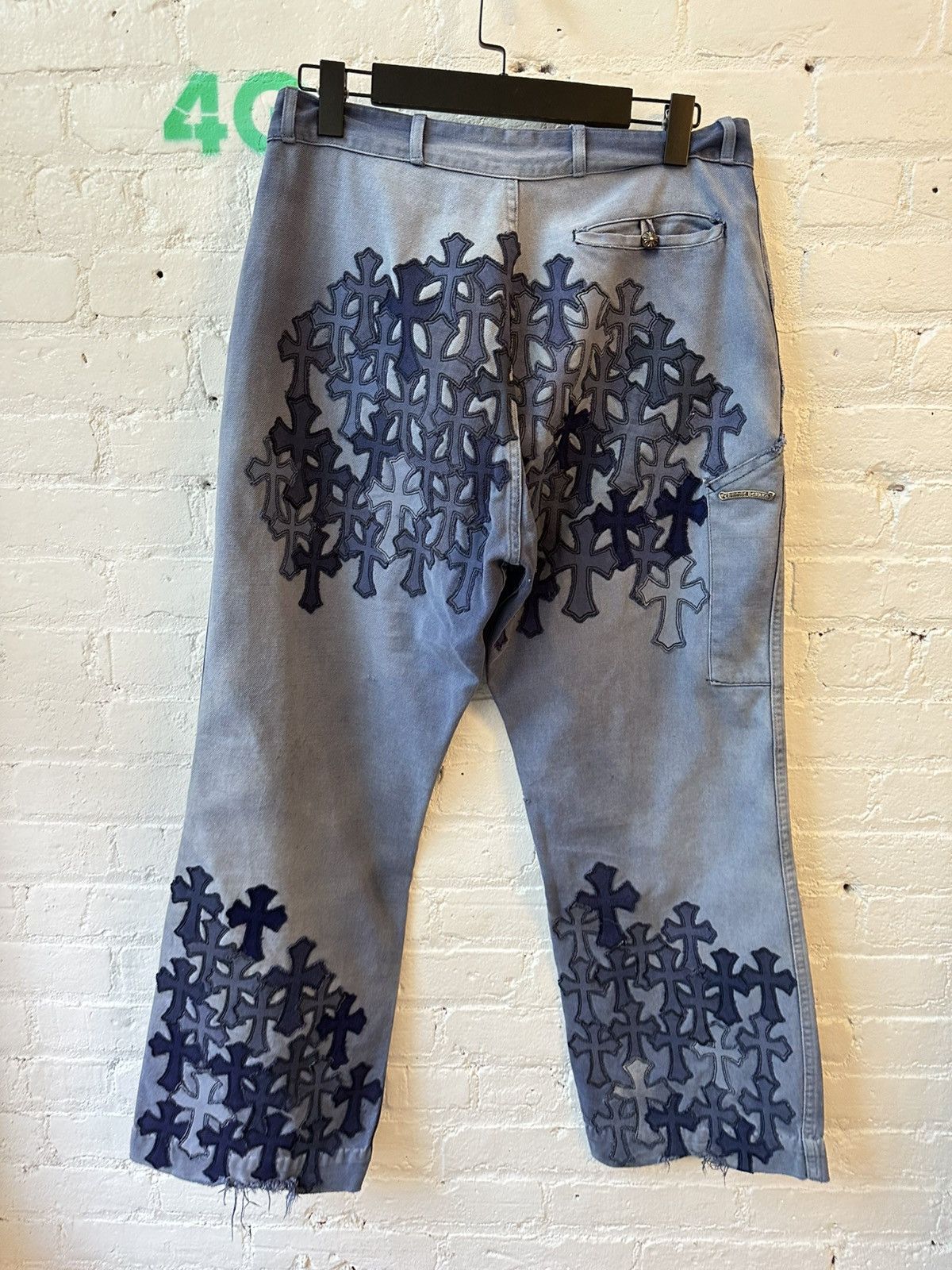 Chrome Hearts Chrome Hearts BEST WASH 100 CROSS FLOOD CROSS JEANS 31 32 Size US 31 - 2 Thumbnail