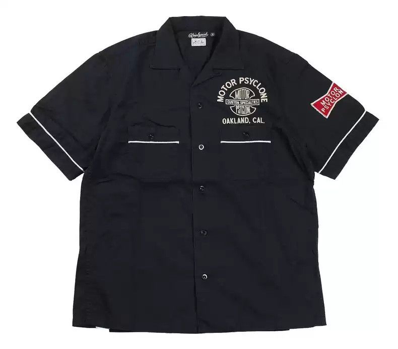 image of Freewheelers Skeleton Motorcycle Half Sleeve Shirt in Black, Men's (Size Medium)