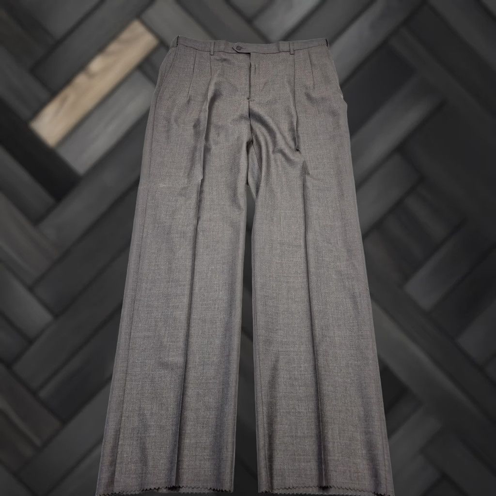 Vintage Palm Beach Wool Suit Pants Gray 44x36 Mens NWT Unhemmed 100% Wool Pleated Dress Straight Leg Classic Fit Dress Pants Business Formal Wedding Size 44R - 1 Thumbnail