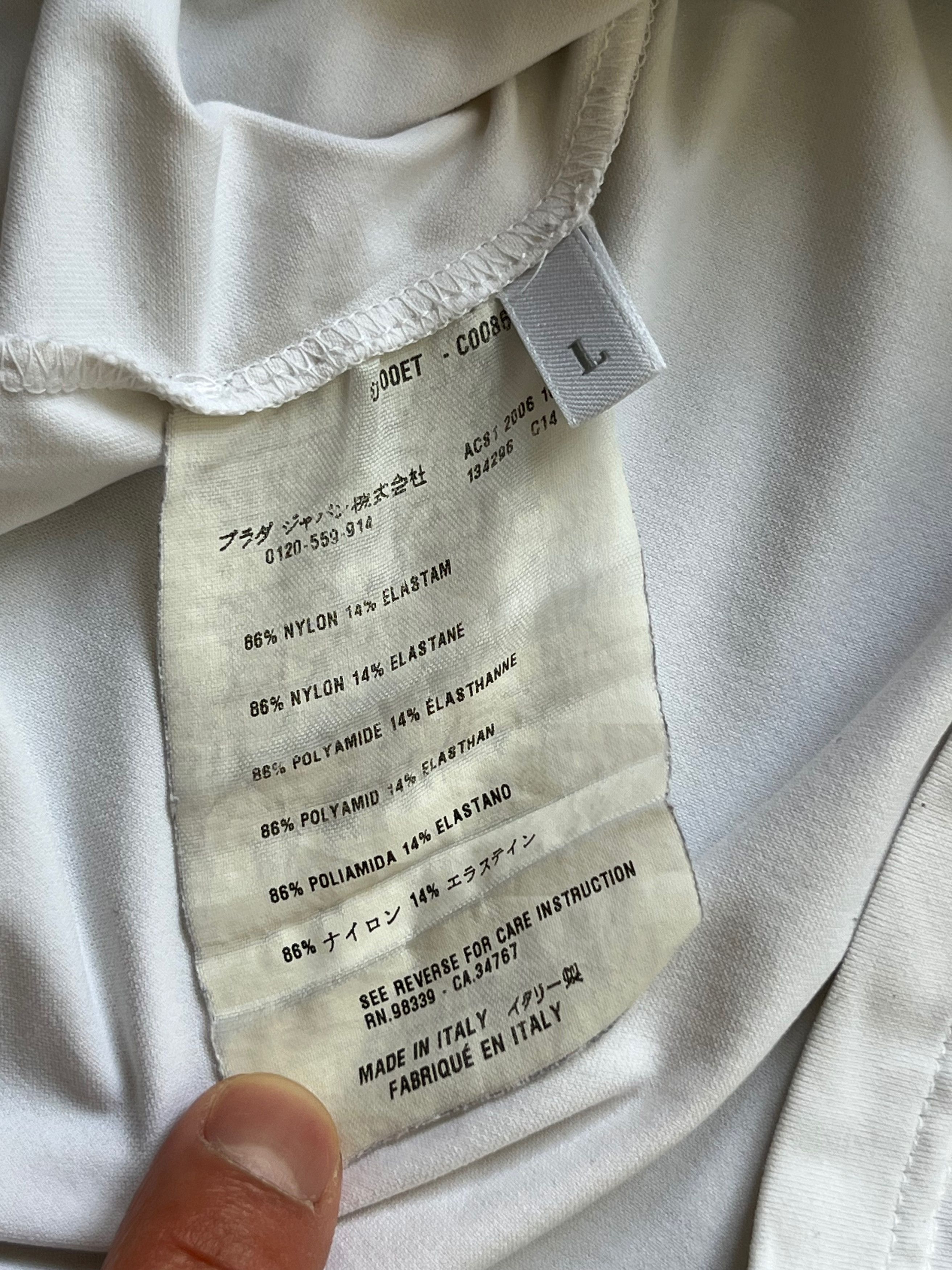 Prada Prada sport white nylon long sleeve tshirt Size L / US 10 / IT 46 - 7 Thumbnail