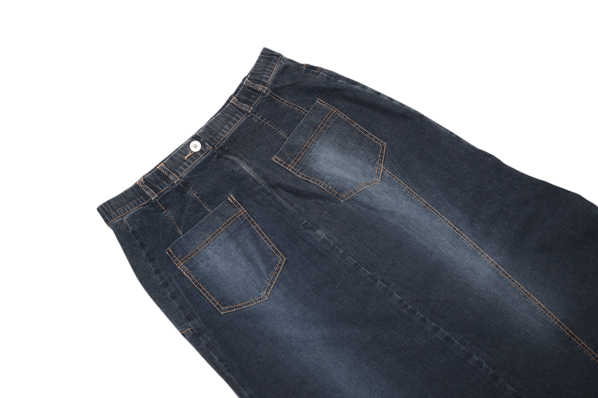 Marithe + Francois Girbaud RARE VTG🔥Fred Sabatier Asymmetrical Faded Denim Cargo Skirt Size 32" / US 10 / IT 46 - 4 Thumbnail