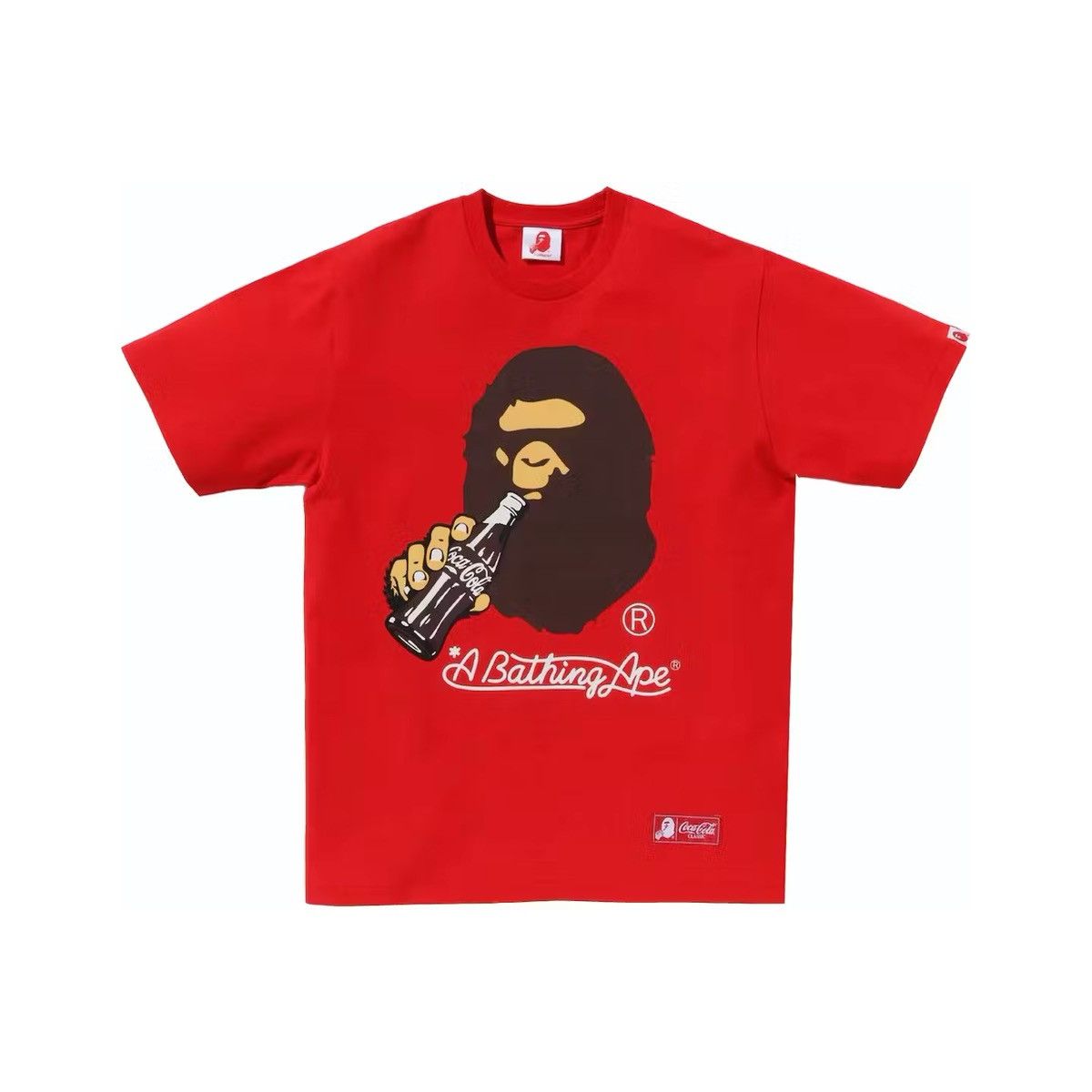 image of Bape X Coca-Cola Ape Head Tee Red, Men's (Size XL)