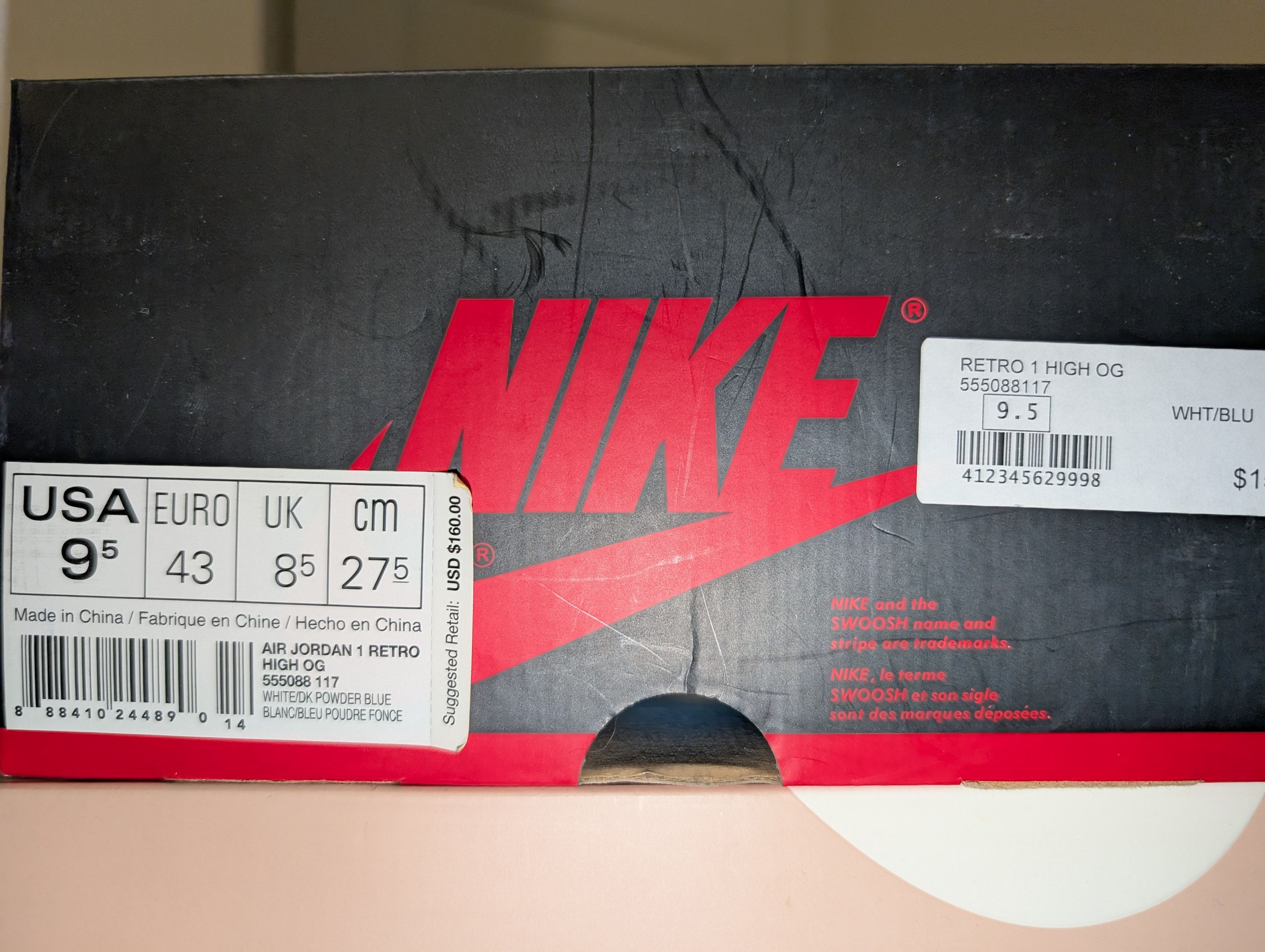 Jordan Brand AIR JORDAN 1 OG UNC 2015 SZ 9.5 Size US 9.5 / EU 42-43 - 3 Thumbnail