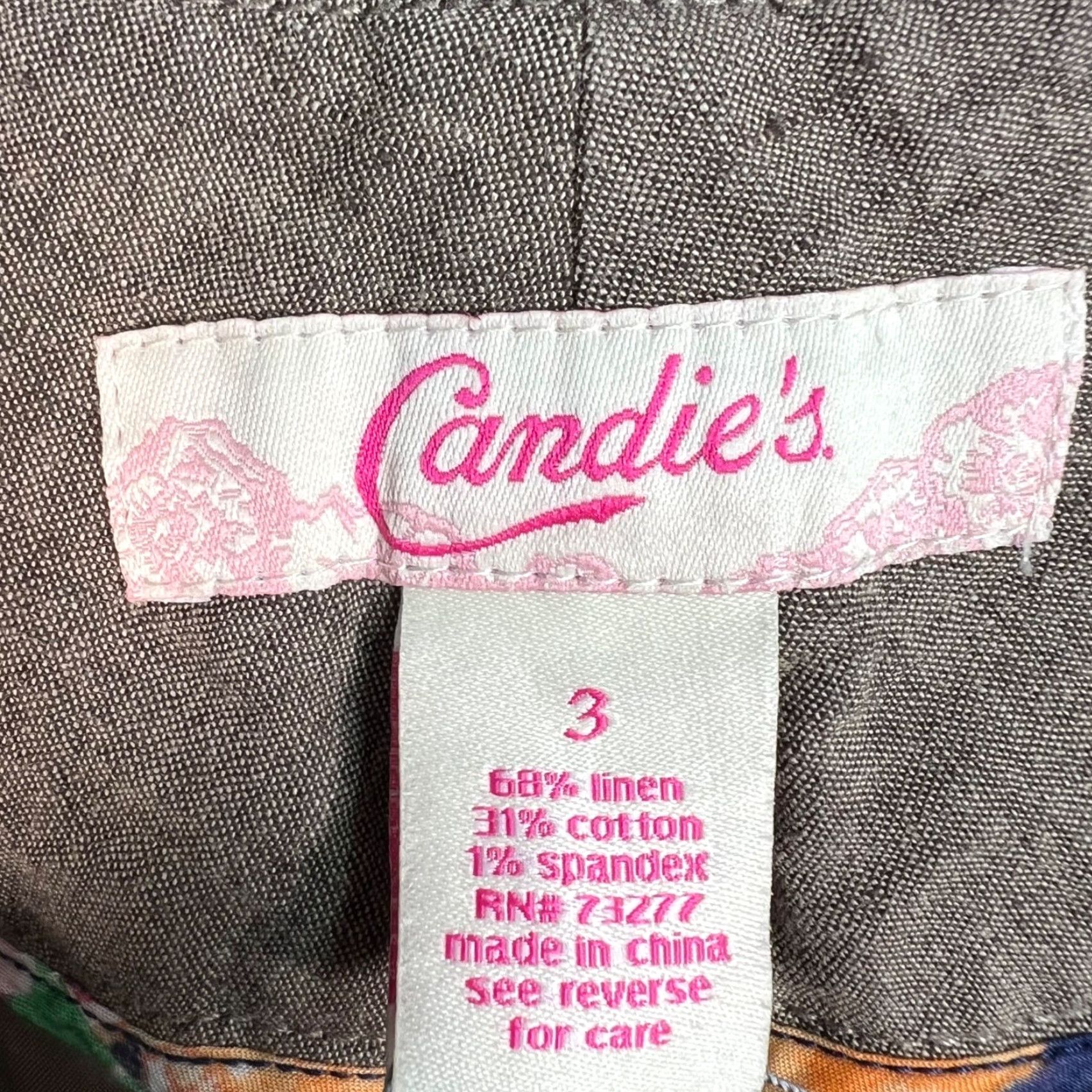 Vintage Candies Beige Linen Blend Trousers Womens Size 3 High Waist Flare Leg Pants Size ONE SIZE - 3 Thumbnail
