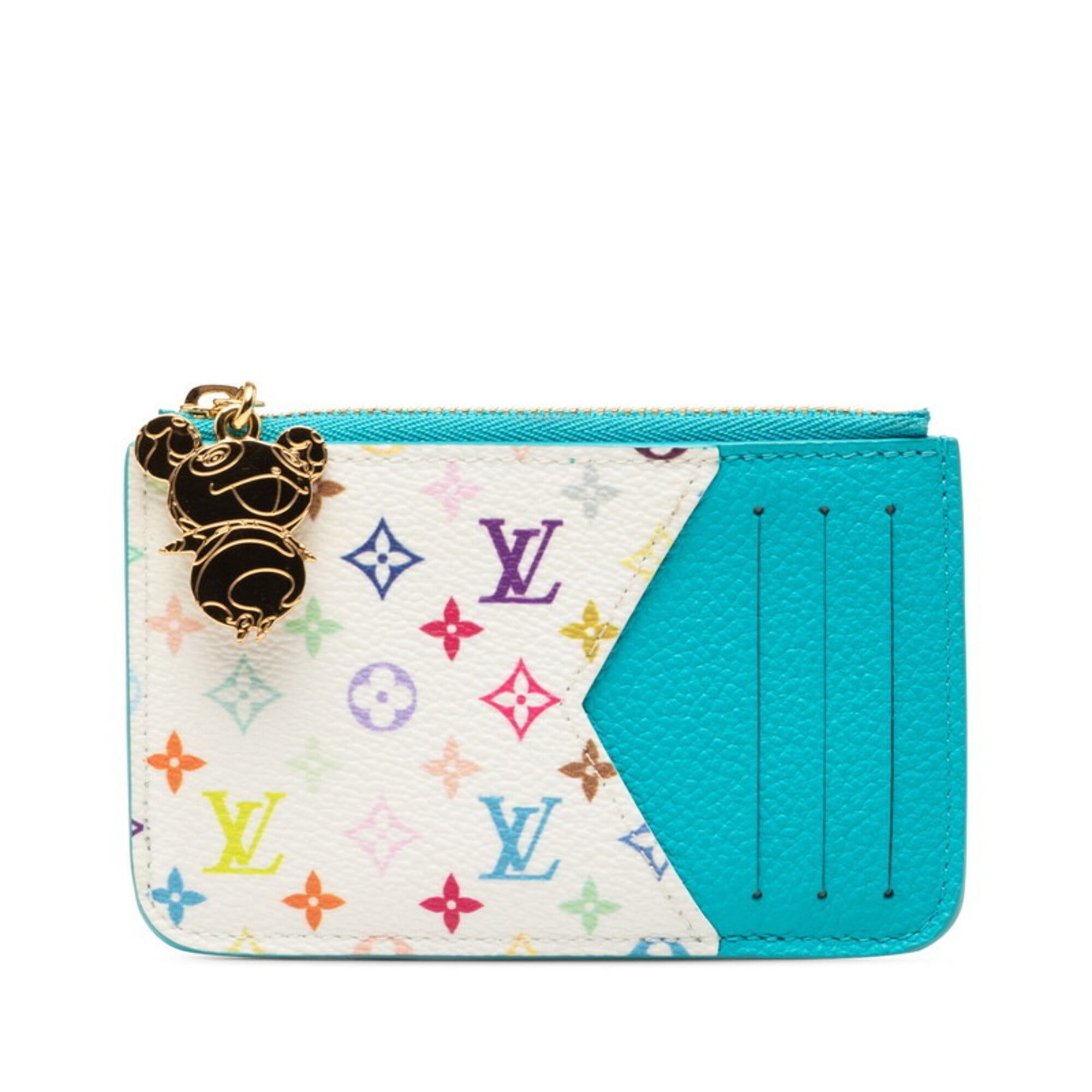 Louis Vuitton Louis Vuitton x Takashi Murakami Porte Cartes Romy Fragment Case Wallet/Coin Purse Pass M14171 Blue Multicolor Leather Women's LOUIS VUITTON Size ONE SIZE - 1 Thumbnail