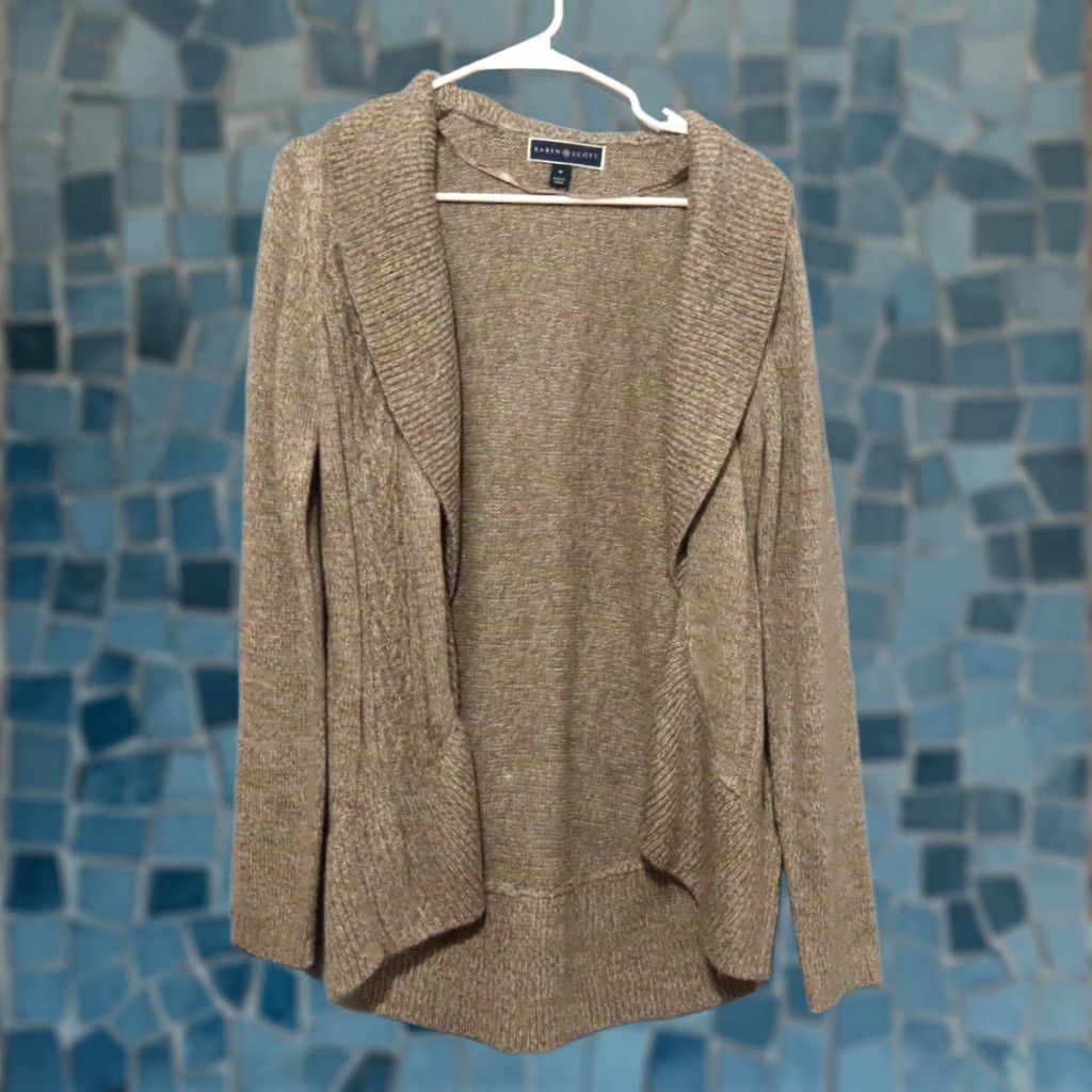 Vintage VINTAGE Karen Scott Women's M Turbo Cardigan Gull Marl NWT Size M / US 6-8 / IT 42-44 - 1 Thumbnail