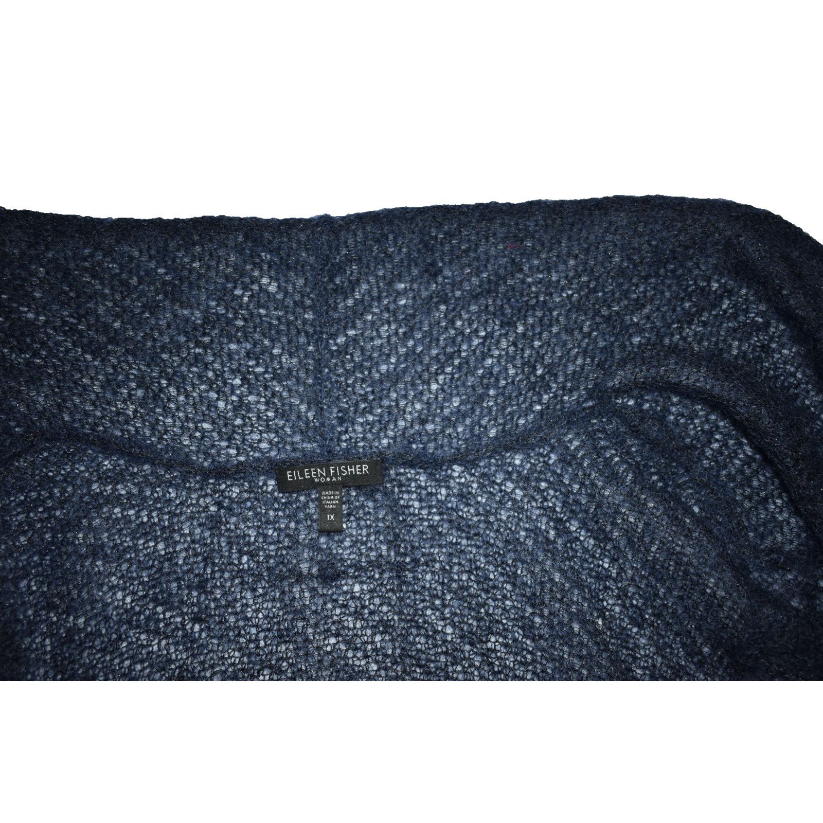 Eileen Fisher EILEEN FISHER Navy Mohair/Nylon Cardigan Sweater Size 1X Size 3XL / US 20-22 - 4 Thumbnail