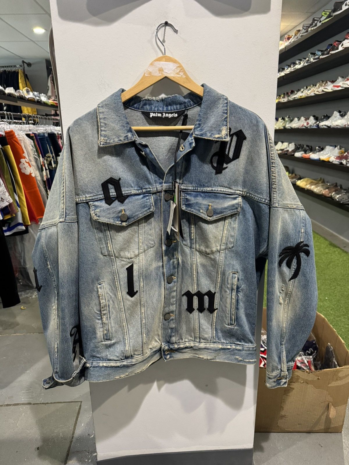 Palm Angels Palm Angels Back Logo Denim Jacket | Grailed