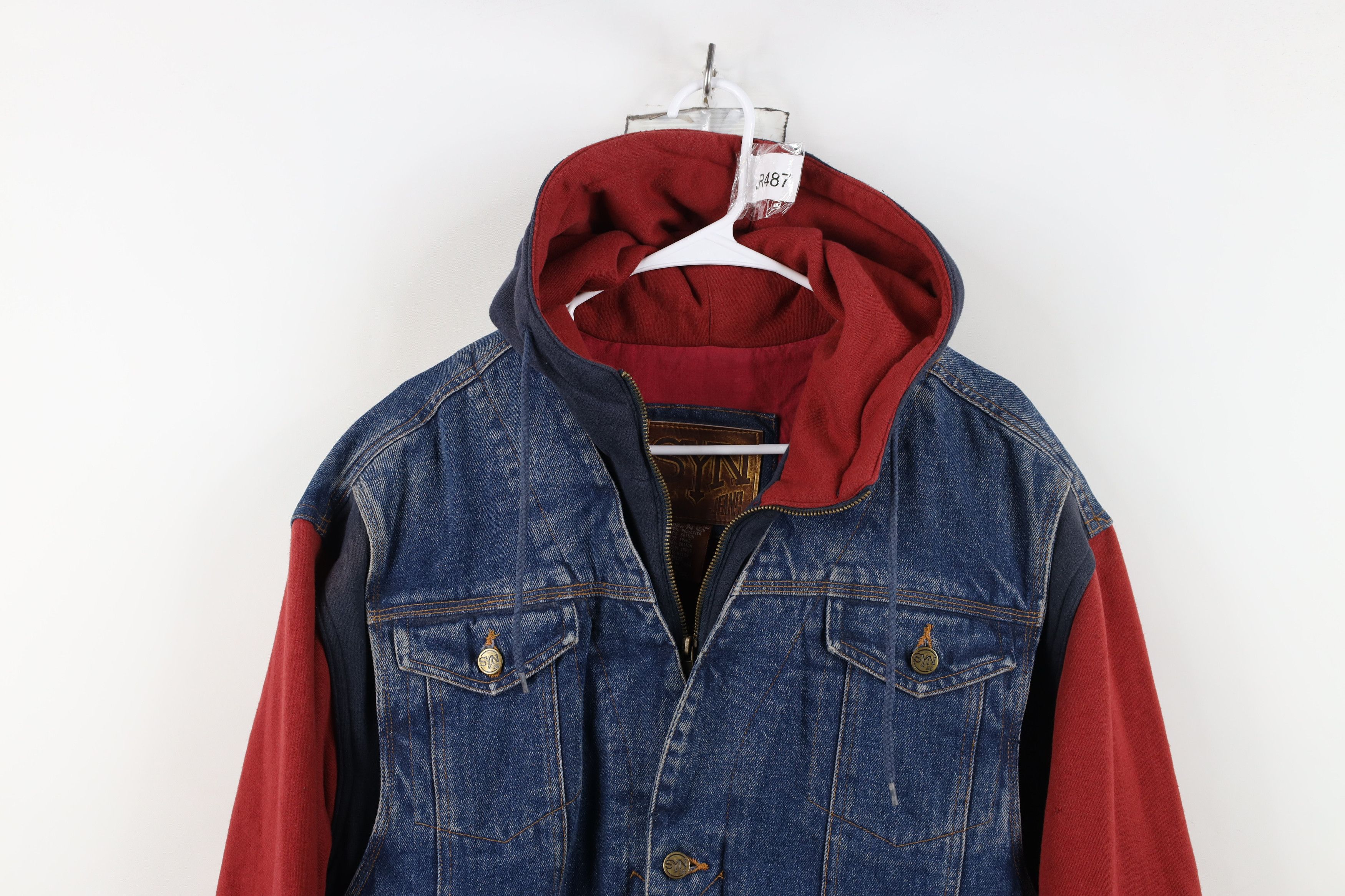 Vintage Vintage 90s Y2K Streetwear Hooded Denim Jean Trucker Jacket Size US S / EU 44-46 / 1 - 2 Thumbnail