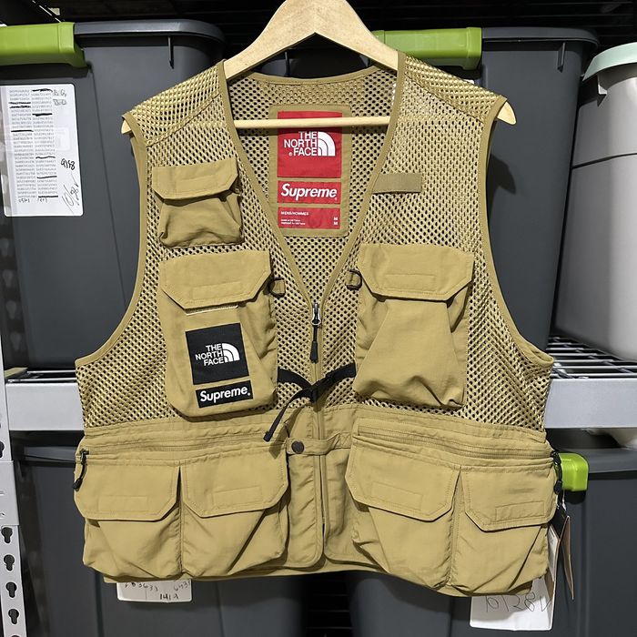 Supreme Supreme x The North Face Cargo Vest Tan Gold size M | Grailed