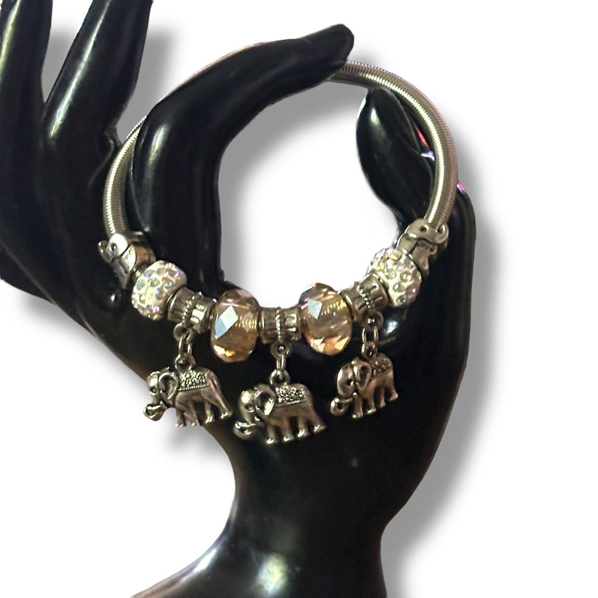 Other Silver tone elephant sliding charm bracelet Size ONE SIZE - 2 Thumbnail
