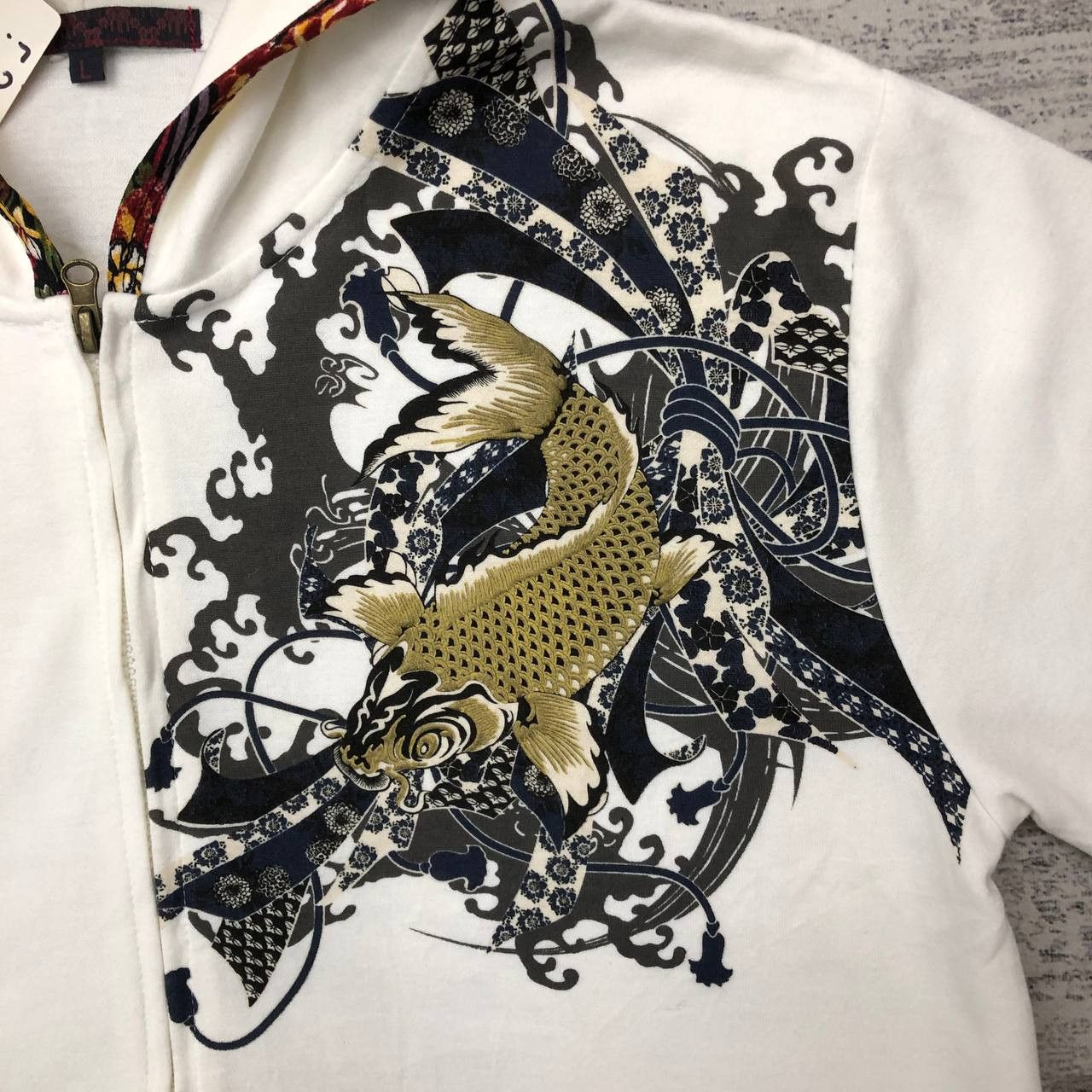Japanese Brand Y399 JAPAN SUKAJAN KOI HOODIE Size L / US 10 / IT 46 - 6 Thumbnail