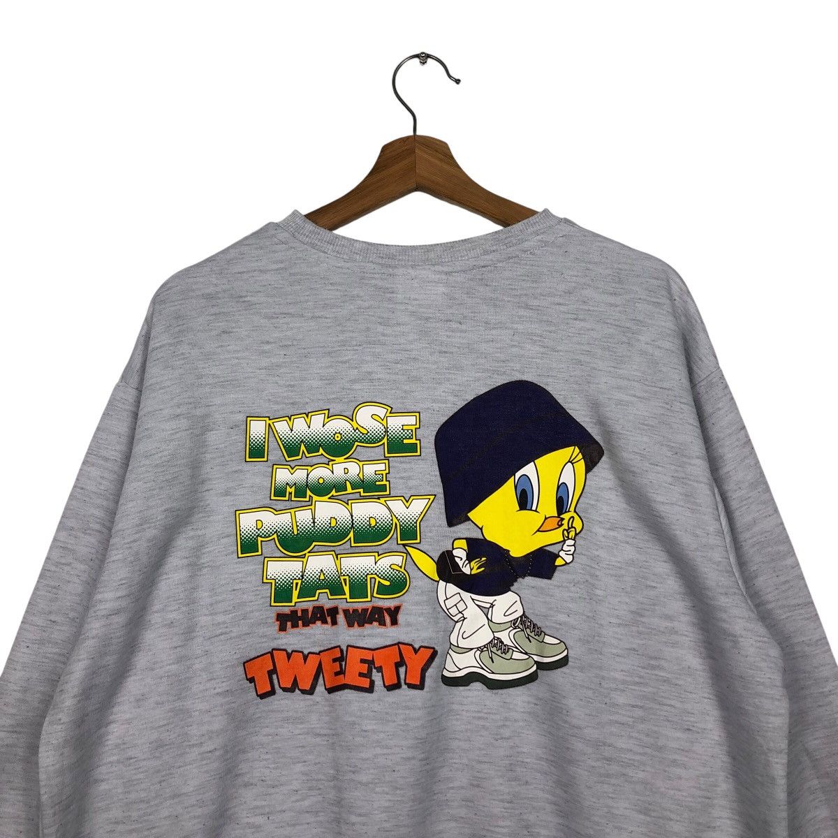Japanese Brand 📌Vintage Sweatshirt Tweety Looney Tunes Cartoon Big Logo Size US L / EU 52-54 / 3 - 10 Thumbnail