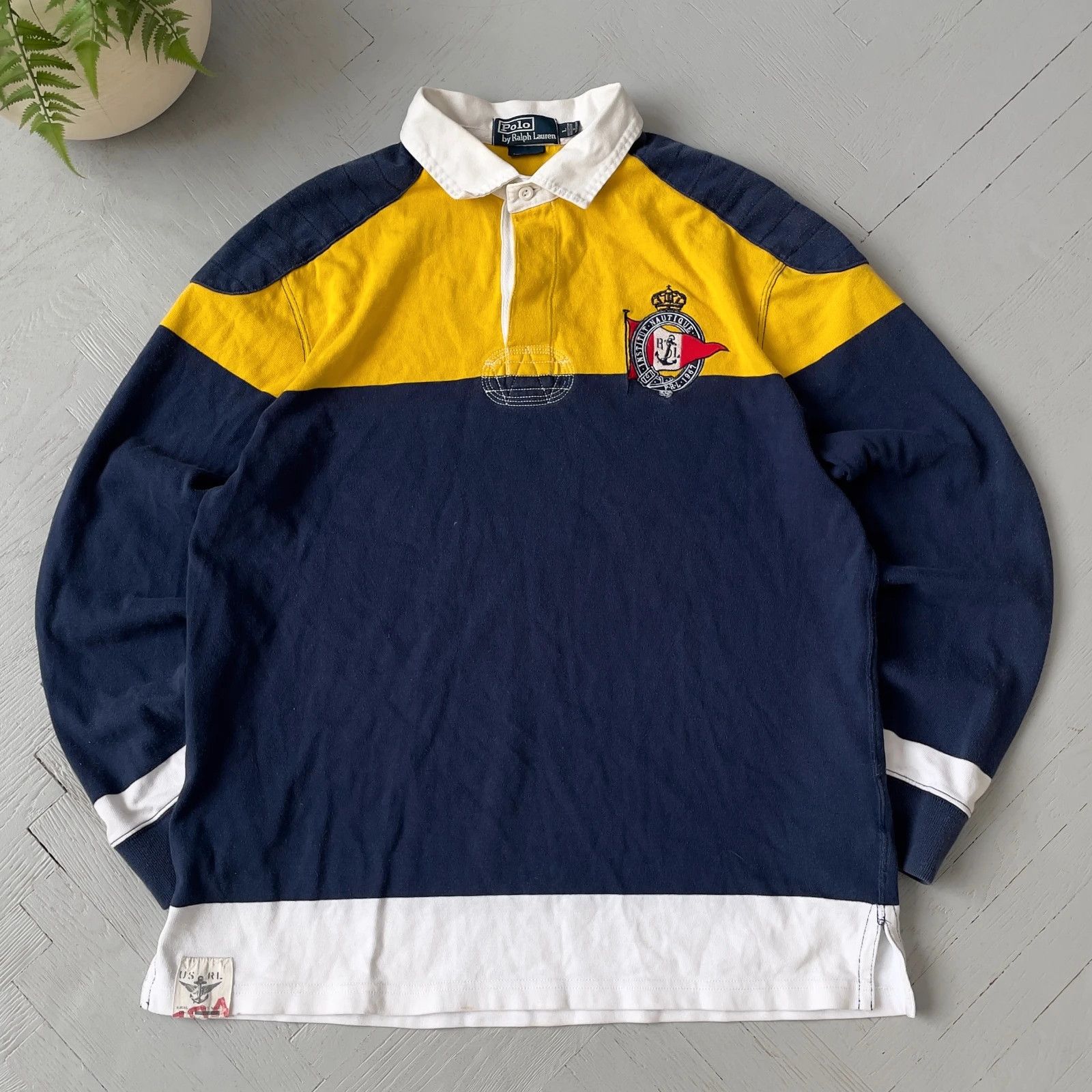 Vintage Vintage Polo by Ralph Lauren Preppy Rugby Shirt Size US L / EU 52-54 / 3 - 1 Thumbnail