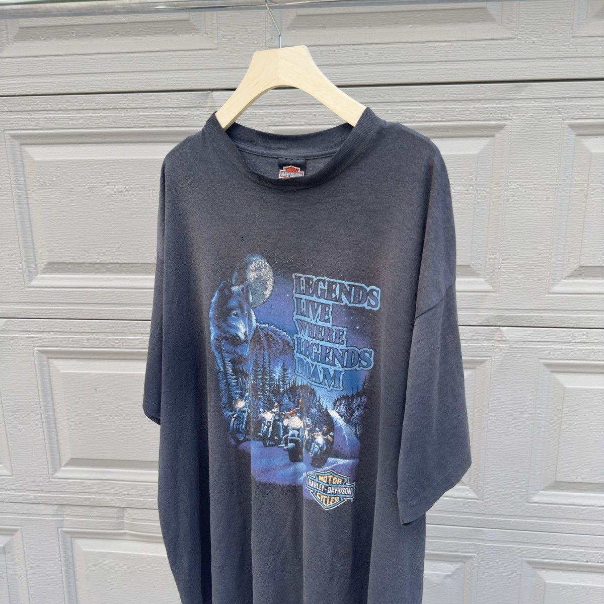 Harley Davidson 90s Harley Thrashed Faded Distressed Shirt ERD Grunge Biker Size US XXL / EU 58 / 5 - 6 Thumbnail