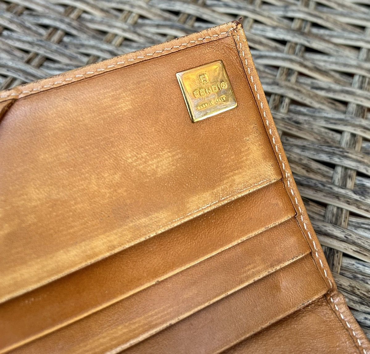 Fendi × Vintage Vintage Fendi Pequin Leather Long Wallet Made In Italy Size ONE SIZE - 4 Thumbnail