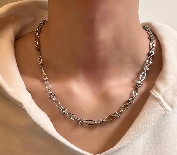 Jewelry Silver Chain Link Men's Necklace, Modern Men's Jewelry Size ONE SIZE - 4 Thumbnail
