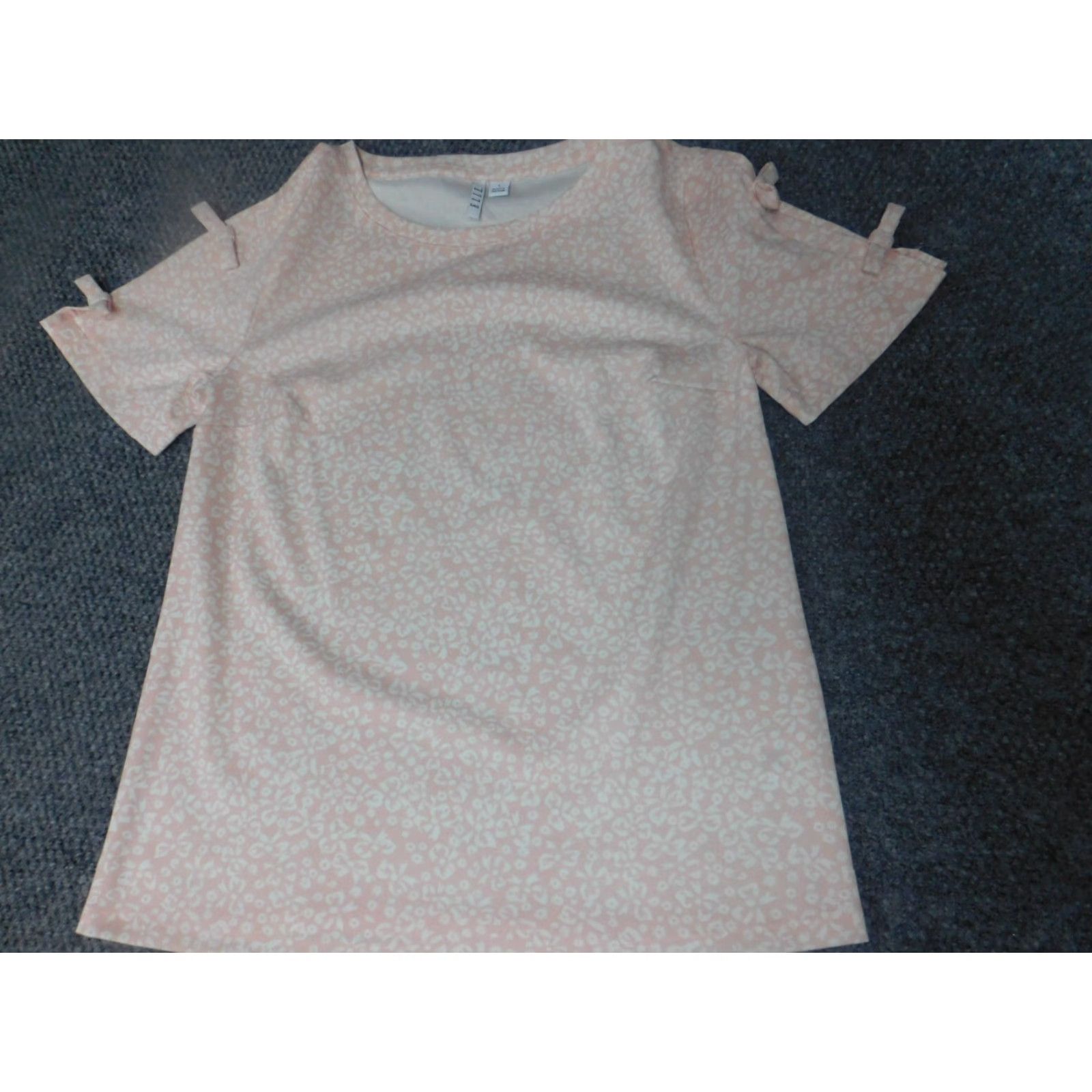 Vintage ELLE Womens Blouse S Pink Floral Raglan Short Sleeve Knit Polyester Crew Neck Pullover Stretch Vintage No Size S / US 4 / IT 40 - 3 Thumbnail