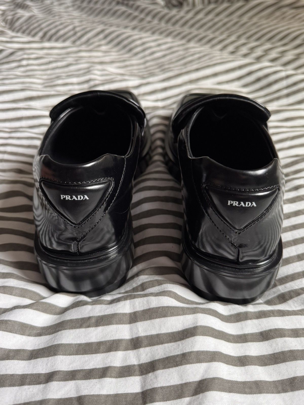 Prada Prada Triangle Patch Slip On Brushed Leather Loafers Size US 8.5 / EU 41-42 - 5 Thumbnail