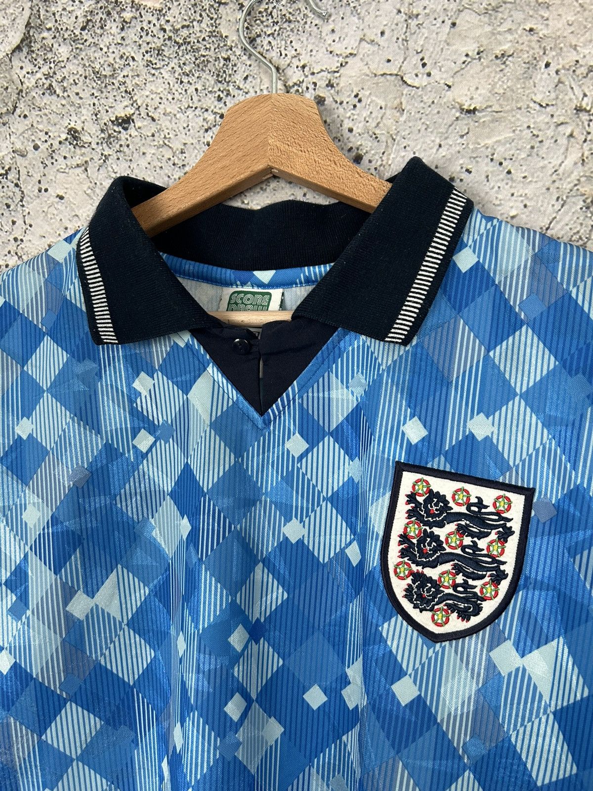 Vintage England Soccer Draw Jersey Blue Vintage Retro Football Size US L / EU 52-54 / 3 - 3 Thumbnail