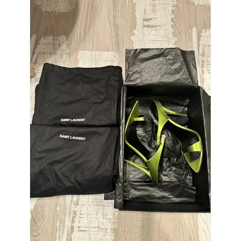 Saint Laurent Paris o1bcso1str1024 Dive 110 Mule Sandal in Green Size US 8.5 / IT 38.5 - 2 Thumbnail
