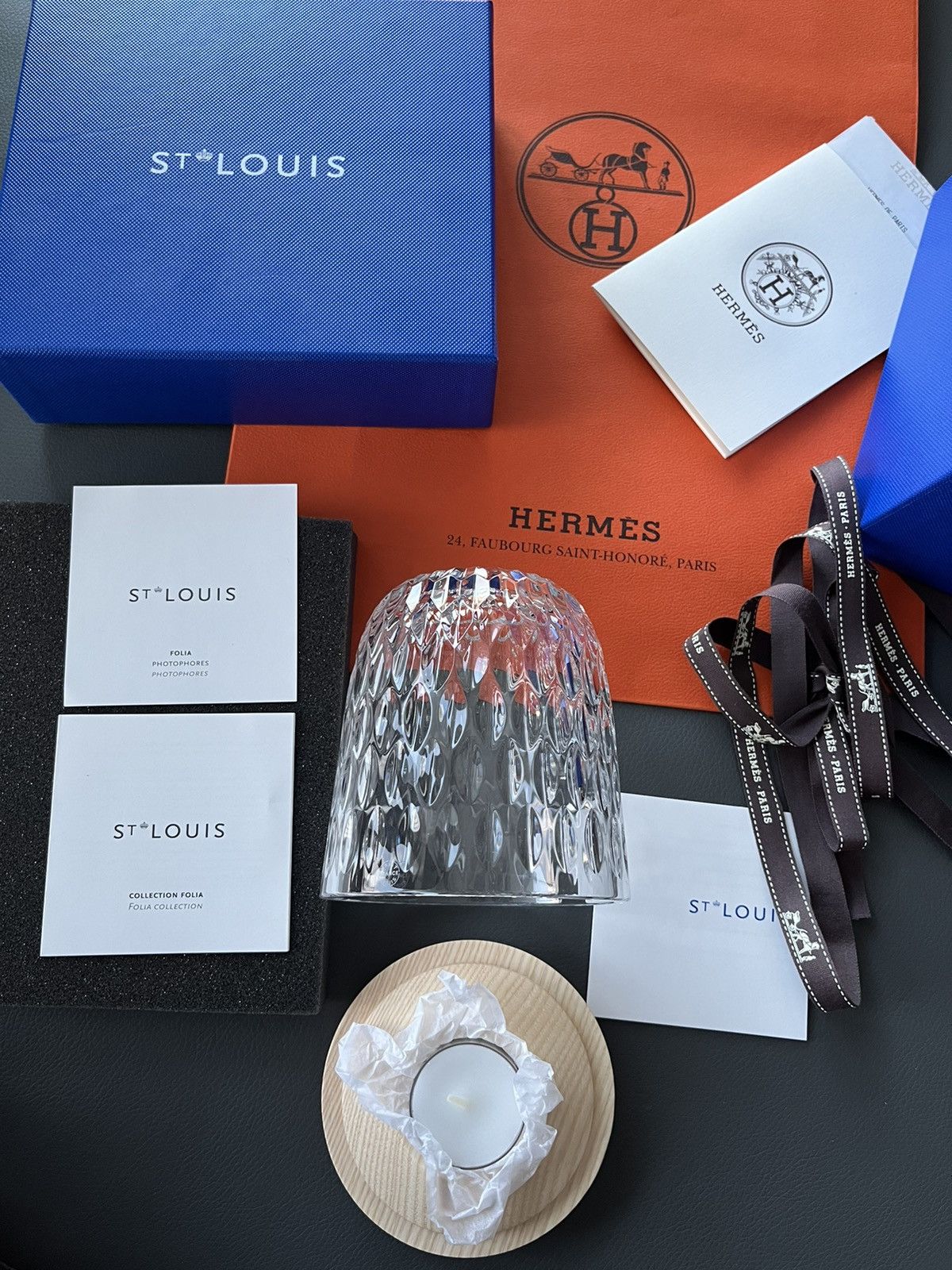 Hermes Rare Hermes St Louis Brand New Crystal Candle Holder Lamp Size ONE SIZE - 7 Thumbnail